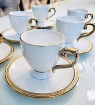 Jogo 6 Xicaras Café Porcelana C/pires Paddy 90ml - Rojemac Jogo 6 Xicaras Café Porcelana C/pires Paddy 90ml - Rojemac