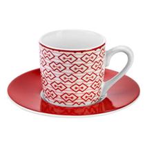 Jogo 6 Xícaras Café Porcelana com Pires 90Ml-HAUSKRAFT