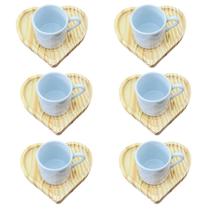 Jogo 6 xícaras café tradicional 55ml - Base Reta -Porcelana