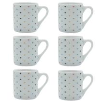 Jogo 6 xícaras café tradicional 55ml Poá Colorido - Porcelana Jogo 6 xícaras café tradicional 55ml Poá Colorido - Porcelana