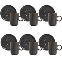 Jogo 6 Xícaras Cafezinho Com Pires 90ml Cerâmica Porto Brasil Day by Day Stoneware Azul Basic Dove Jogo 6 Xícaras Cafezinho Com Pires 90ml Cerâmica Porto Brasil Day by Day Stoneware Azul Basic Dove