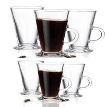 Jogo 6 Xicaras Caneca Capuccino Kit Taca Cafe Copo Alto Torre Expresso Chocolate Conjunto Dolce Gusto Grande 265ml