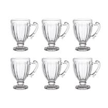 Jogo 6 Xícaras Caneca Cristal De 190ml Para Capuccino Café
