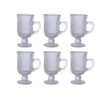 Jogo 6 Xícaras Canecas Café Cappuccino Expresso Vidro 100 ml Mesa Posta Irish Coffee Hauskraft