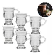 Jogo 6 Xicaras Capuccino Sem Pires 140 Ml Premium Alça Decorada