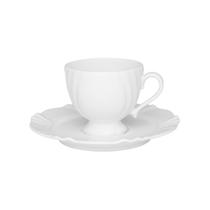 Jogo 6 Xícaras Chá Café 200ml com Pires Soleil White Porcelana Oxford