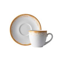 Jogo 6 Xicaras Chá Com Pires 230ml - Nevoa Mostarda 2630