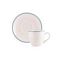Jogo 6 Xicaras Chá Com Pires 230ml Real - Filete Azul R006