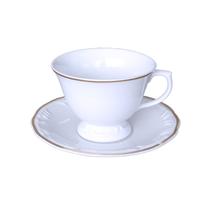 Jogo 6 Xícaras Chá Filete Ouro Pomerode Porcelana Schmidt