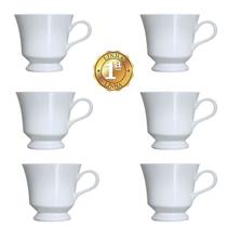 Jogo 6 Xícaras Chá S/ Pires Capri Porcelana Branca Germer 1a Linha