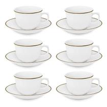 Jogo 6 Xícaras Com Pires 240ml Oxford Flamingo Sofia