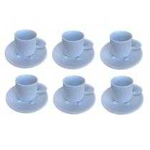 Jogo 6 Xícaras com Pires Café Porcelana Italiana 75ml Bugatti Jogo 6 Xícaras com Pires Café Porcelana Italiana 75ml Bugatti