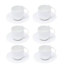 Jogo 6 xicaras de cafe com pires em porcelana birds 80ml wolff
