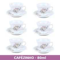 Jogo 6 Xícaras De Café Com Pires Eterna Porcelana Schmidt