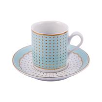 Jogo 6 Xícaras de Café com Pires Porcelana Royal Tiffany