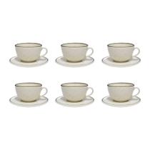 Jogo 6 Xícaras De Café Porcelana Oxford Unni Brisa 200ml Kit Completo