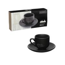 Jogo 6 Xícaras De Café Porcelana Preta Manhattan 90ml