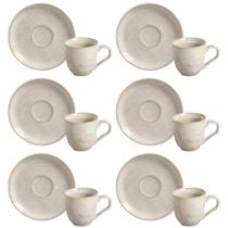 Jogo 6 Xícaras de Cha 170ml Com Pires Bio Latte Cerâmica Porto Brasil Jogo 6 Xícaras de Cha 170ml Com Pires Bio Latte Cerâmica Porto Brasil