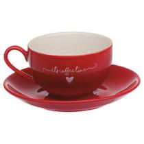 Jogo 6 Xicaras De Cha Cafe Vermelha Coracao Hauskraft 160Ml