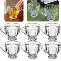 Jogo 6 Xícaras De Cristal 200ml Chá Café Renaissance Fio De Ouro Luxo Lyor Jogo 6 Xícaras De Cristal 200ml Chá Café Renaissance Fio De Ouro Luxo Lyor