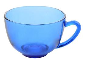 Jogo 6 xicaras de vidro azul 225 ml p/ café cha mod. pera - Original