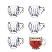 Jogo 6 Xícaras de Vidro para Chá Café Cappuccino Mali 200ml Em Casa Tem