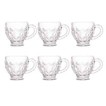Jogo 6 Xicaras De Vidro Transparente Chá Café Melissa 200ml Jogo 6 Xicaras De Vidro Transparente Chá Café Melissa 200ml