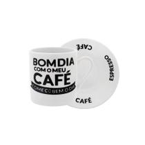 Jogo 6 Xícaras Para Café 80ml Porcelana Bom Dia Hauskraft