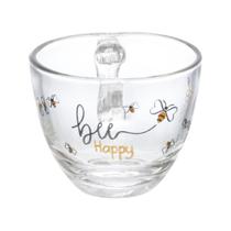 Jogo 6 Xícaras para Café Chá em Vidro Abelha Abelhinha 80ml Jogo 6 Xícaras para Café Chá em Vidro Abelha Abelhinha 80ml