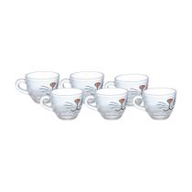 Jogo 6 Xícaras para Café Chá em Vidro Gato Gatinho 80ml Jogo 6 Xícaras para Café Chá em Vidro Gato Gatinho 80ml