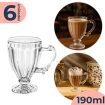 Jogo 6 Xícaras Para Chá Café em Cristal 190ml