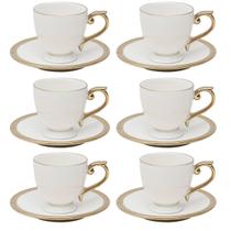 Jogo 6 Xícaras Pires Café Porcelana Paddy Wolff 90 Ml