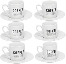 Jogo 6 Xícaras Porcelana 80ml Café Pires Manhattan Hauskraft