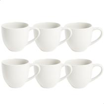 Jogo 6 Xícaras Porcelana 95ml Louça Resistente Chá Café Mesa