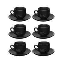 Jogo 6 Xícaras Porcelana C/Pires Manhattan Chá Café 90ml