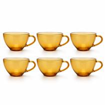 Jogo 6 Xícaras Retrô Âmbar 200ml Casa de Vó Café Chá