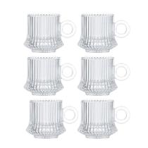 Jogo 6 XícarasDe Café Caneca Vidro Robusta Lines 85ml Em Casa Tem Jogo 6 XícarasDe Café Caneca Vidro Robusta Lines 85ml Em Casa Tem