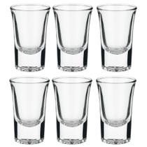 Jogo 6pçs Copo de Dose Vidro Safira 60ml Original Line Copo de Shot Mini Copo Louça Cozinha Licor Vodka Whisky