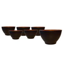 Jogo 6un Bowls Consome Preto 650ml Cerâmica Nova Imagem