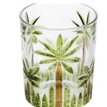 Jogo 6un Copo Baixo Cristal Palm Tree Handpaint 340ml Wolff
