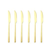Jogo 6un Faca de mesa Inox Dourado Luxe Gold Slim Jogo 6un Faca de mesa Inox Dourado Luxe Gold Slim