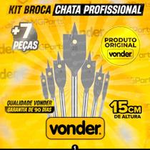 Jogo 7 Broca Chata Vonder Profissional Kit 7 para Madeira MDF Marcenaria Móveis Aço C45 Furadeira Jogo 7 Broca Chata Vonder Profissional Kit 7 para Madeira MDF Marcenaria Móveis Aço C45 Furadeira