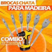 Jogo 7 Broca Chata Vonder Profissional Kit 7 para Madeira MDF Marcenaria Móveis Aço C45 Furadeira Jogo 7 Broca Chata Vonder Profissional Kit 7 para Madeira MDF Marcenaria Móveis Aço C45 Furadeira