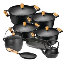 Jogo 7 Pçs Caçarolas 1 Frigideira, Chaleira Panela Mineira