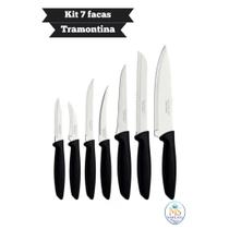 Jogo 7 Peças de Facas Tramontina Plenus Inox Preto Corte Preciso e Durabilidade Jogo 7 Peças de Facas Tramontina Plenus Inox Preto Corte Preciso e Durabilidade