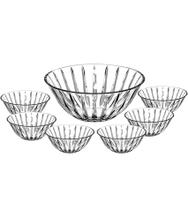 Jogo 7 Peças Para Sobremesa 1 Saladeira Com 6 Bowls Soho Em Cristal Ecológico