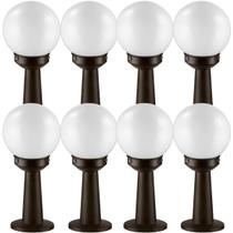 Jogo 8 Balizadores Jardim Quintal Globo Clássico Luminárias de Chão Decorativa Dital Bivolt Jogo 8 Balizadores Jardim Quintal Globo Clássico Luminárias de Chão Decorativa Dital Bivolt