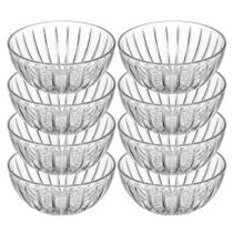 Jogo 8 Bowl de Cristal Ecológico Mini Tigela Cumbuca Transparente Wolff 300ml