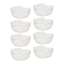 Jogo 8 Bowl de Cristal Martleado Borda Dourada Taj 136,5cm Wolff