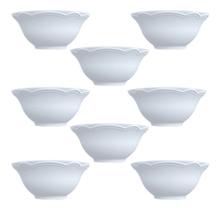 Jogo 8 Bowls 450ml Tigela Cumbuca Cottage Porcelana Branca Germer - Porcelanas Germer